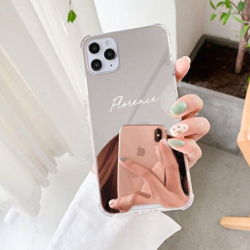 Personalisierte Handyhülle Iphone 11 12 13 14 15 16, Glas, Luxus, Spiegel