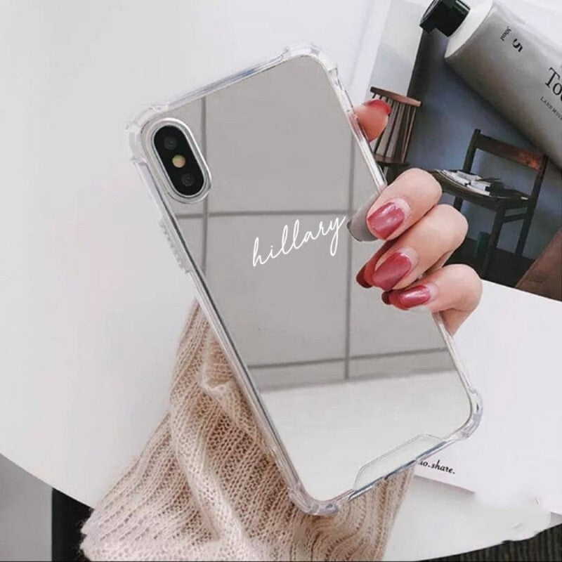 Personalisierte Handyhülle Iphone 11 12 13 14 15 16, Glas, Luxus, Spiegel