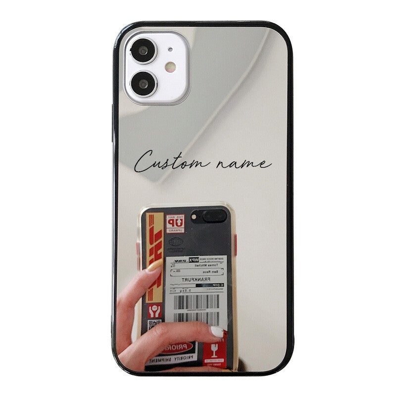 Personalisierte Handyhülle Iphone 11 12 13 14 15 16, Glas, Luxus, Spiegel